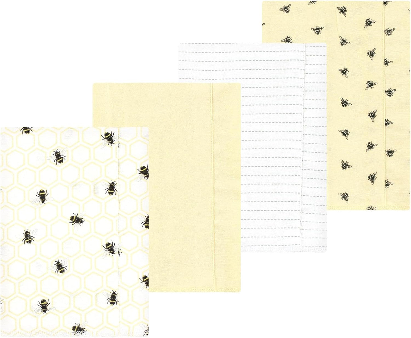 Luvable Friends Hudson Baby Flannel Burp Cloths 4pk, Golden Bees
