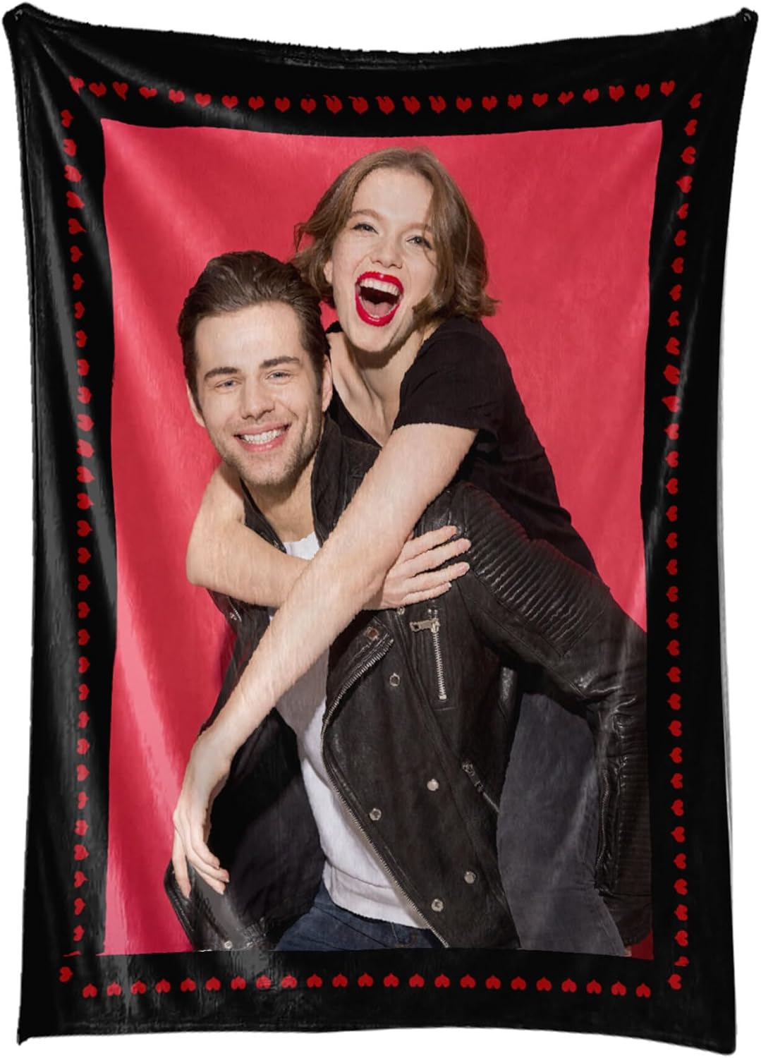 Personalized Blanket with Photos Text Custom Blankets Thows with Picture Customizable Photo Blanket Gifts for Mom Dad Couple Girlfriend Boyfriend Wife Husband