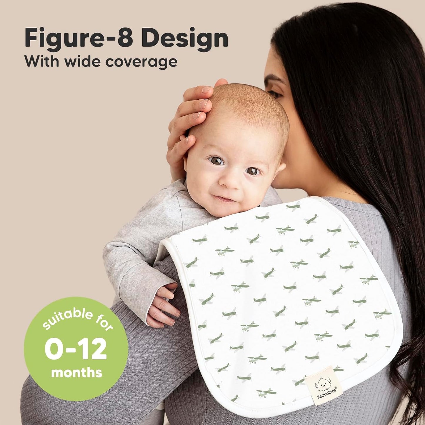 Organic Burp Cloths Baby Boy & Girl - 5-Pack Super Absorbent Cotton Burping Cloths for Babies, Soft & Plush Newborn Spit Up Rags, Infant Towels for Milk Spit Up, Unisex, Large 21" x 10" (Vessels)