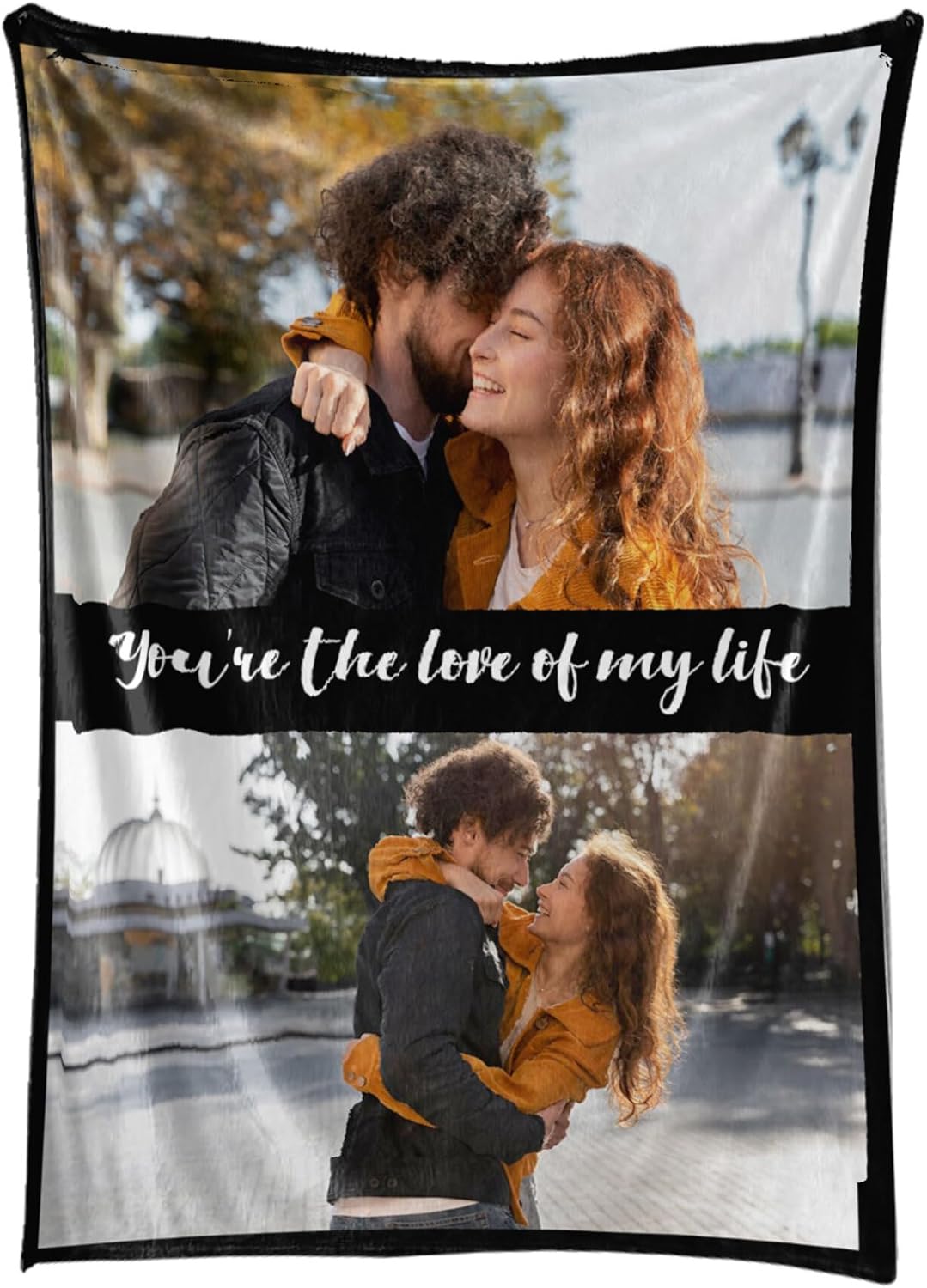 Personalized Blanket with Photos Text Custom Blanket Thows with Picture Customizable Photo Blankets Gifts for Mom Dad Couple Girlfriend Boyfriend Wife Husband, 50 * 60in