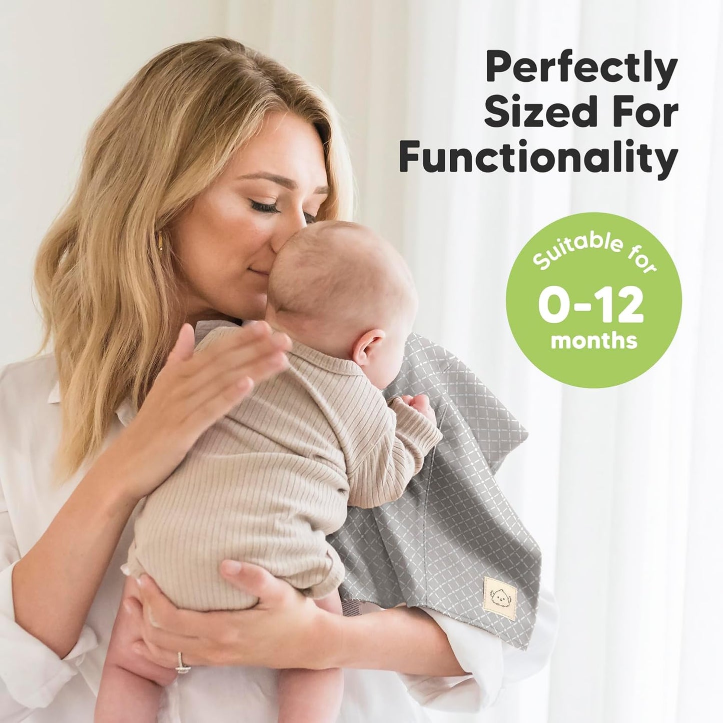 Organic Burp Cloths Baby Boy, Girl - 6-Pack Large Cotton Burping Cloths for Babies, Spit Up Rags, Super Absorbent, Ultra Soft Newborn Rag, Gender Neutral, Machine Washable, Durable (Nordic)