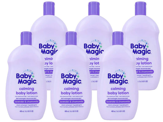 Baby Magic Calming Lotion | Helps Comfort and Relax Before Bedtime | Lavender & Chamomile | 16.5 fl oz. (6 Pack)