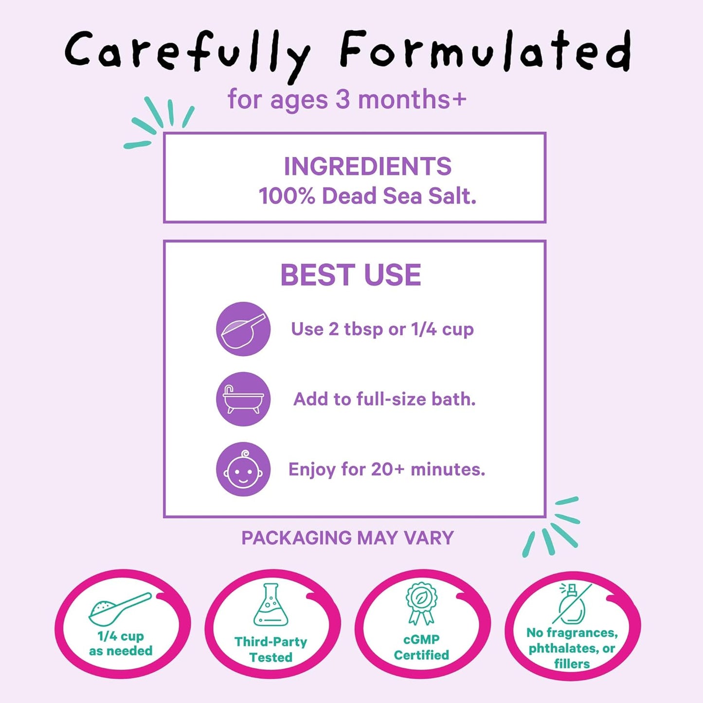 Pink Stork Baby Bath Flakes – Pure Magnesium Chloride Bath Soak for Infants + Toddlers – Fragrance-Free, Non-GMO, No Melatonin – Supports Bedtime Routine, Skin Comfort + Wellness – 16 oz