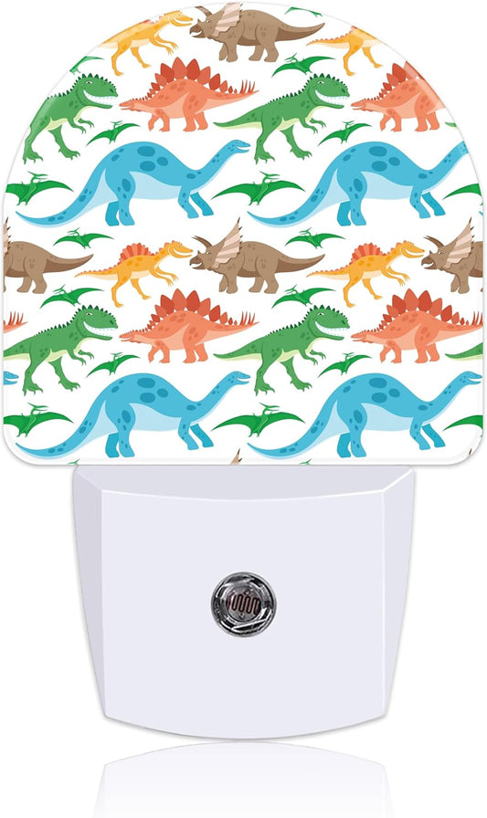 Night Light for Kids Girls Boys, Cartoon Cute Colorful Dinosaur LED Night Light Plug into Wall with Dusk to Dawn Sensor for Room Decor, Hallway, Kitchen, Bathroom, Nursery, Stairs