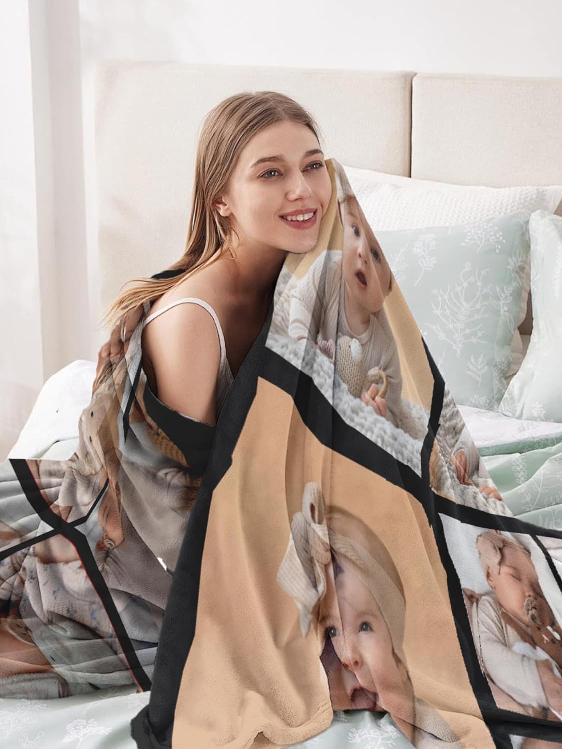 Personalized Photos Blanket Custom Blanket with Picture Text Customizable Flannel Blankets for Birthday Gift