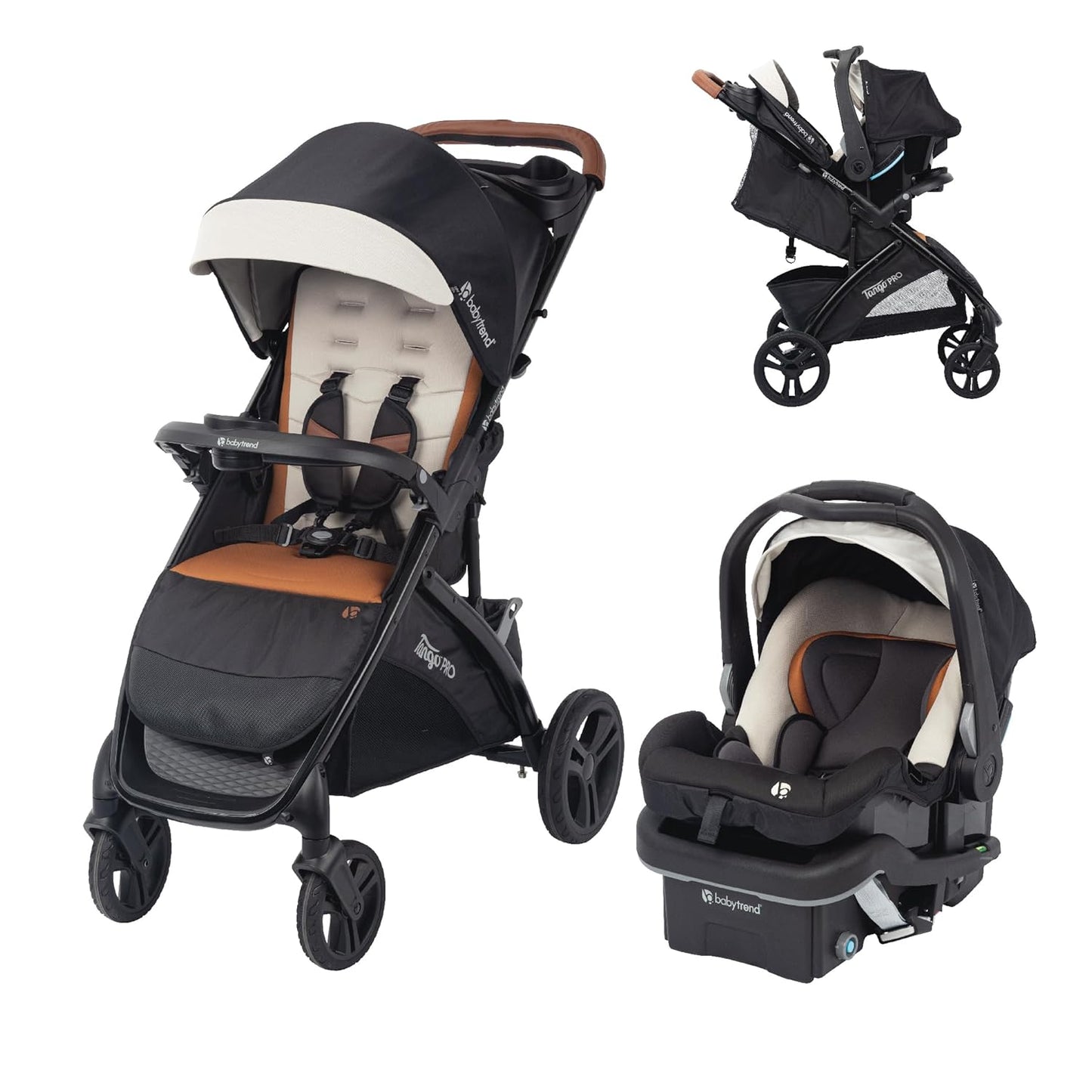 Baby Trend Tango PRO Travel System with Secure-Lift Infant Car Seat, Dash Tan