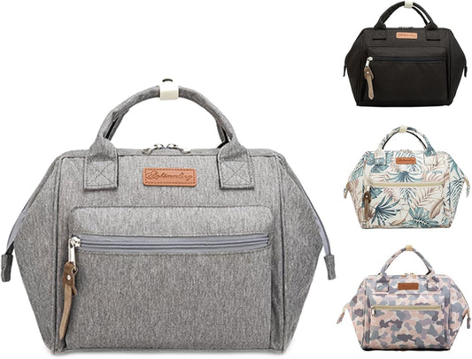 Small Diaper Bag-Mini Diaper Bag Backpack Crossbody Baby Diaper Tote Bag with Insulated Pocket(Grey)