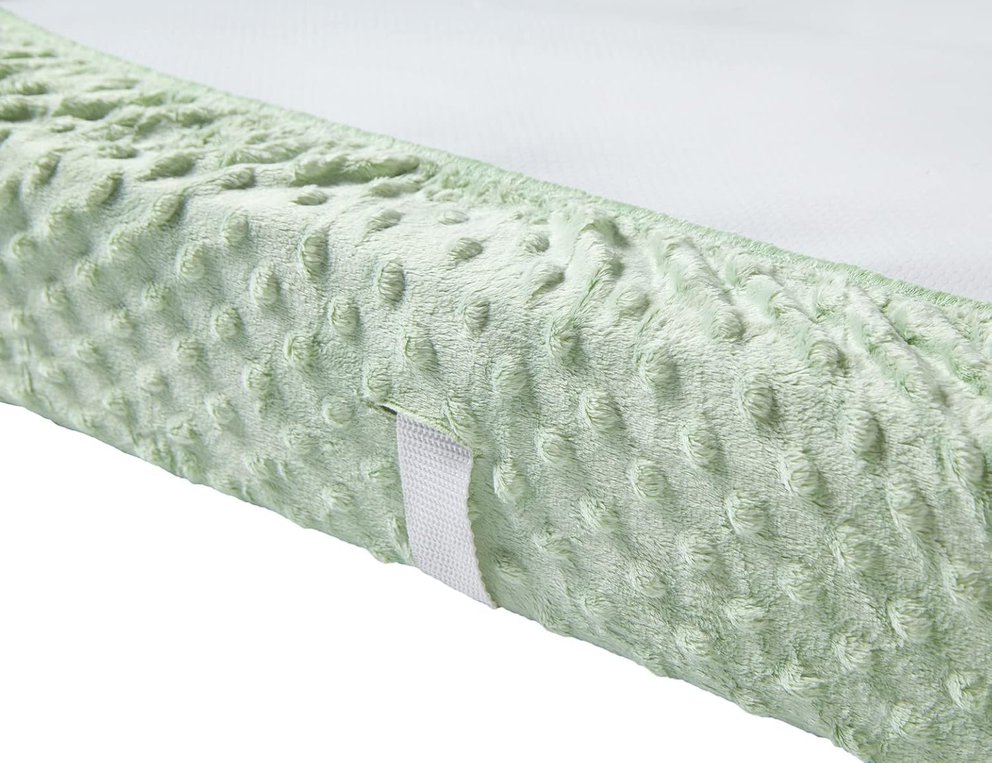 Solid Changing Table Pad Cover Cradle Sheet, Fits 32"/34''x16 Contoured Diaper Changing Pad, Ultra Soft Cozy Dots Plush Changing Table Covers, Breathable Wipeable Removable (Green)