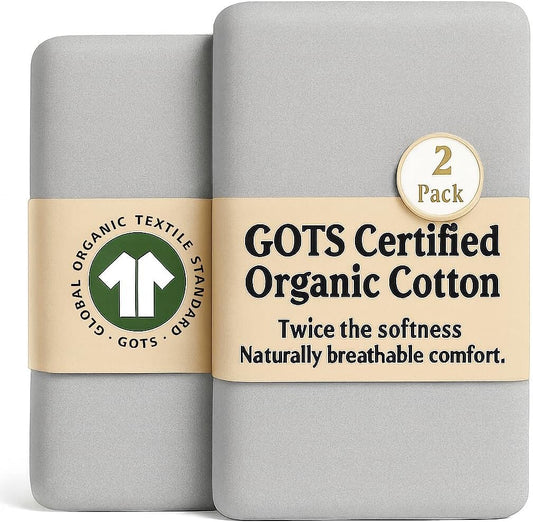 SNOO Compatible GOTS Organic Bassinet Sheets - Aegean Heritage Turkish Cotton 200 GSM - Feel The Quality at First Touch - Halo Bassinet / 100% Cotton SNOO Smart Sleeper Mattress (2 Pack) Boy & Girl