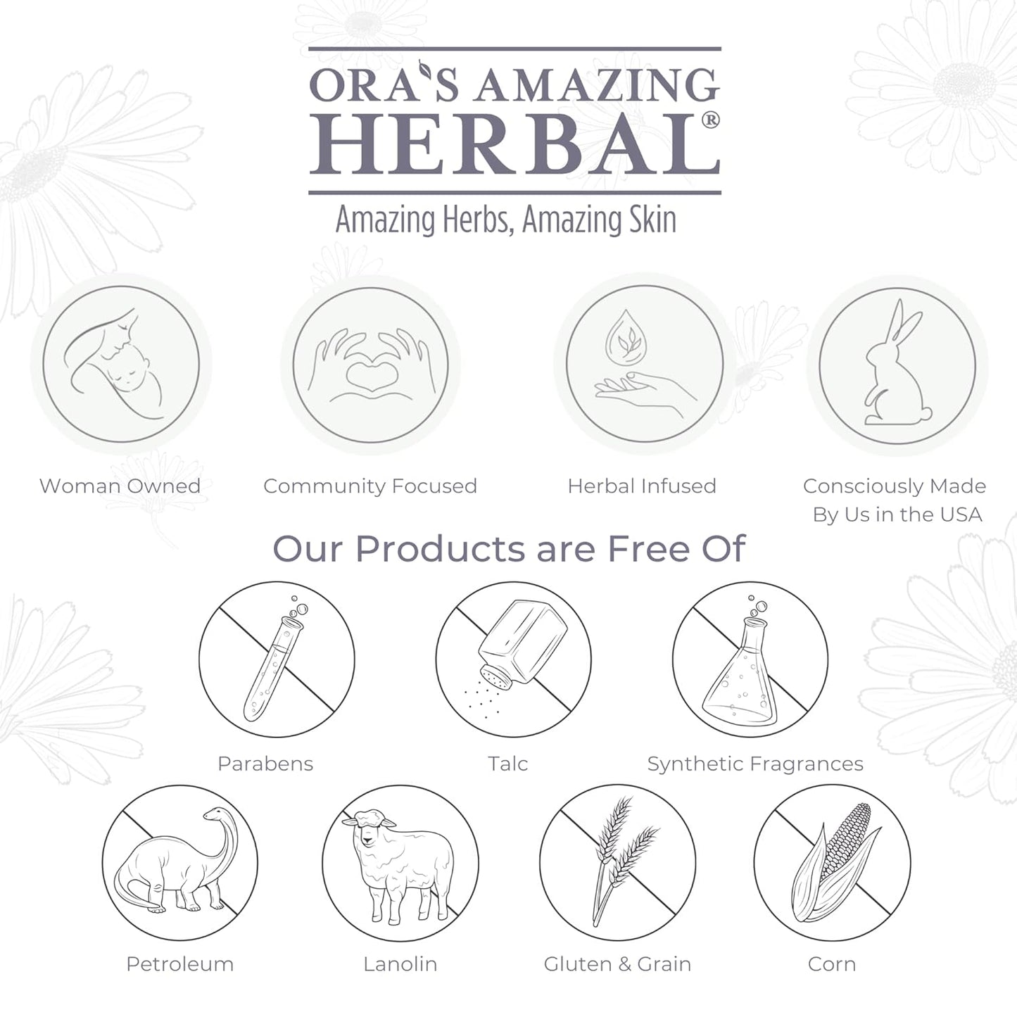Ora's Amazing Herbal New Mom and Baby Natural Skincare Set, Natural Baby Oil, Newborn Salve, Peppermint Field Ultra Healing Body Butter for Mama's Belly, and Soothing Earl Grey Lip Balm
