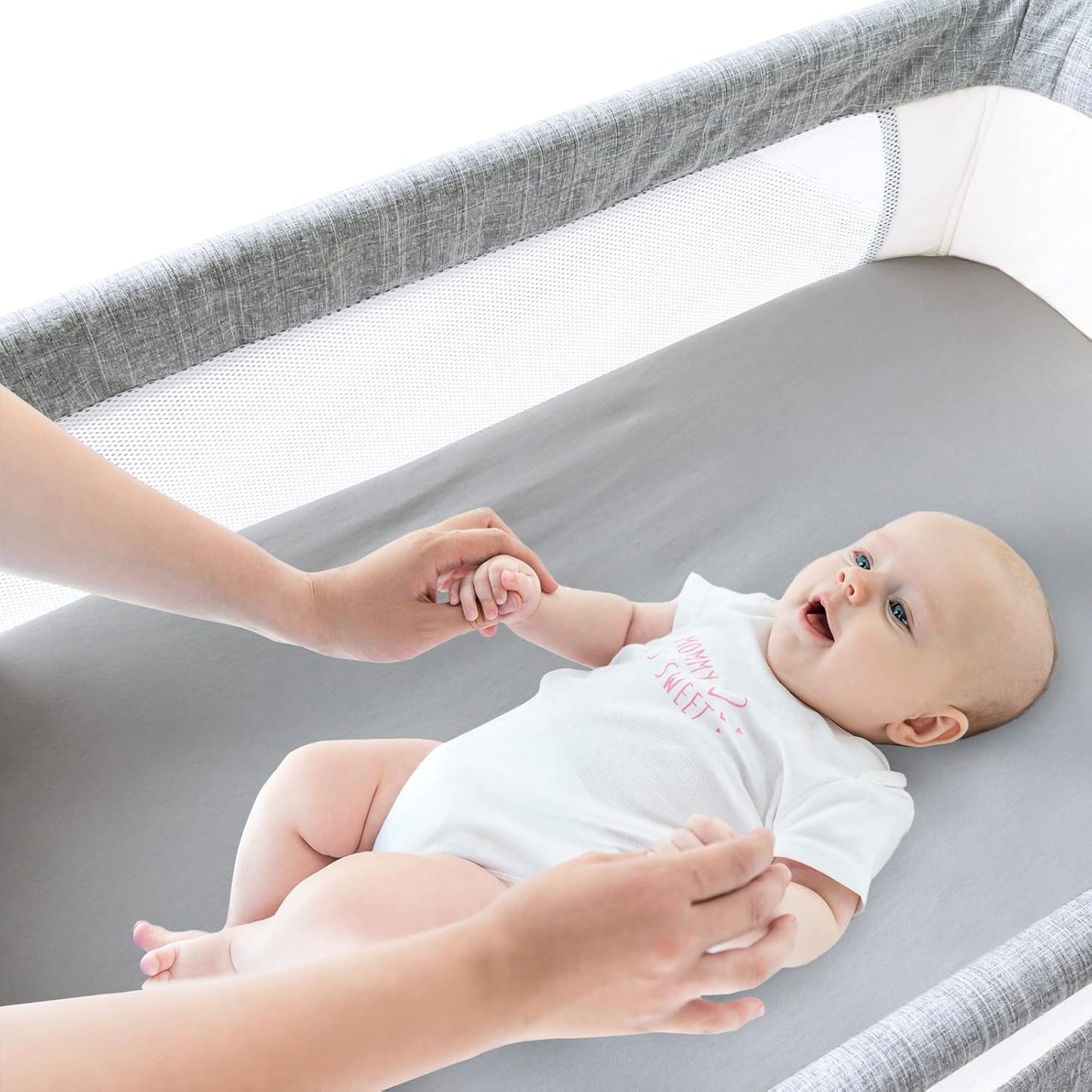 Bassinet Sheets Compatible with Maxi-COSI Iora Bedside Bassinet,100% Cotton, 2 Pack, Ultra Soft Bassinet Sheet for Baby, Gray