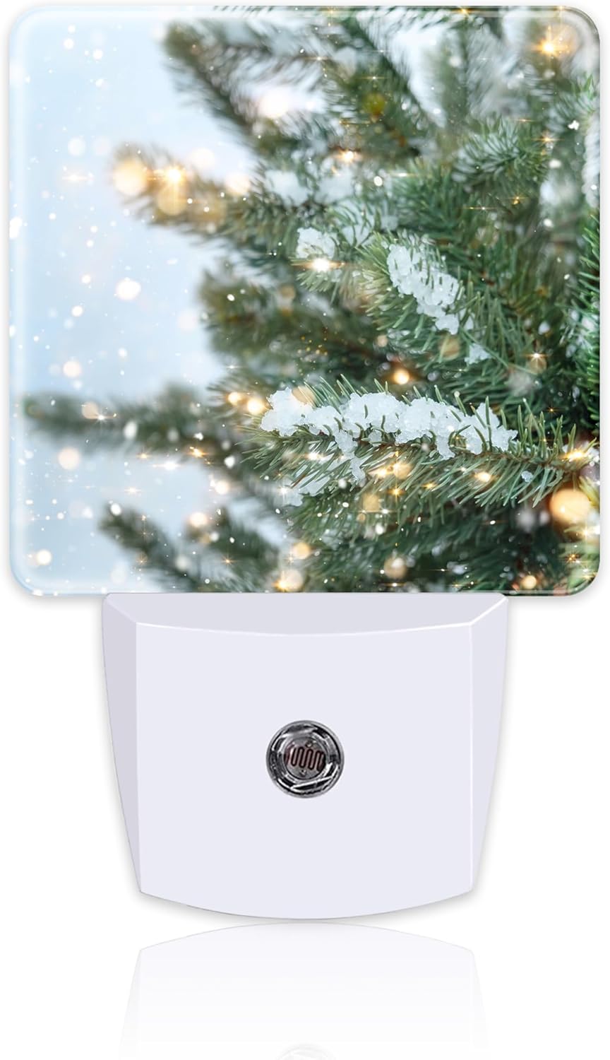 Winter Snow Pine Tree Night Light, Glitter Christmas Tree Dusk to Dawn Night Light Plug in, 0.5w Energy Saving Sleep Friendly NightLight for Kids Boys Girls Home Decor