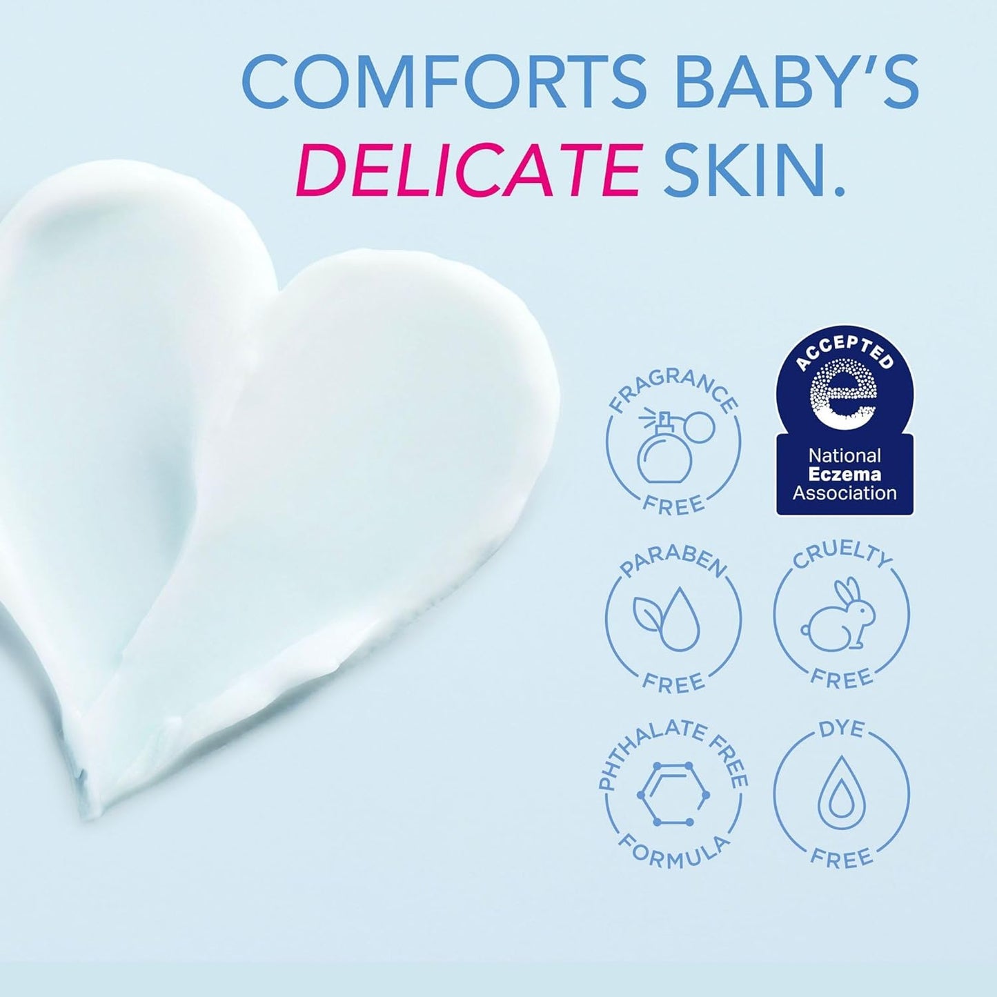 Jergens Baby Soothing Sensitive Skin Cream, Cream for Infant Dry Skin, Baby Cream for Dry Skin, Pediatrician-tested, Fragrance-free, 8 Fl Oz