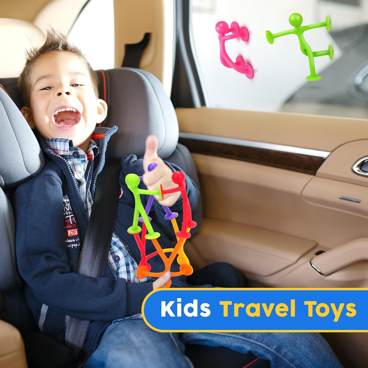 OleOletOy Suction Fidget Toys for Kids: 42 Pack Suction Cup People Toys - Sensory Toys for Autism Kids Calming - Quiet Fidgets for Classroom Prizes - Gifts for Stocking Stuffers Goodie Bag Party Favor