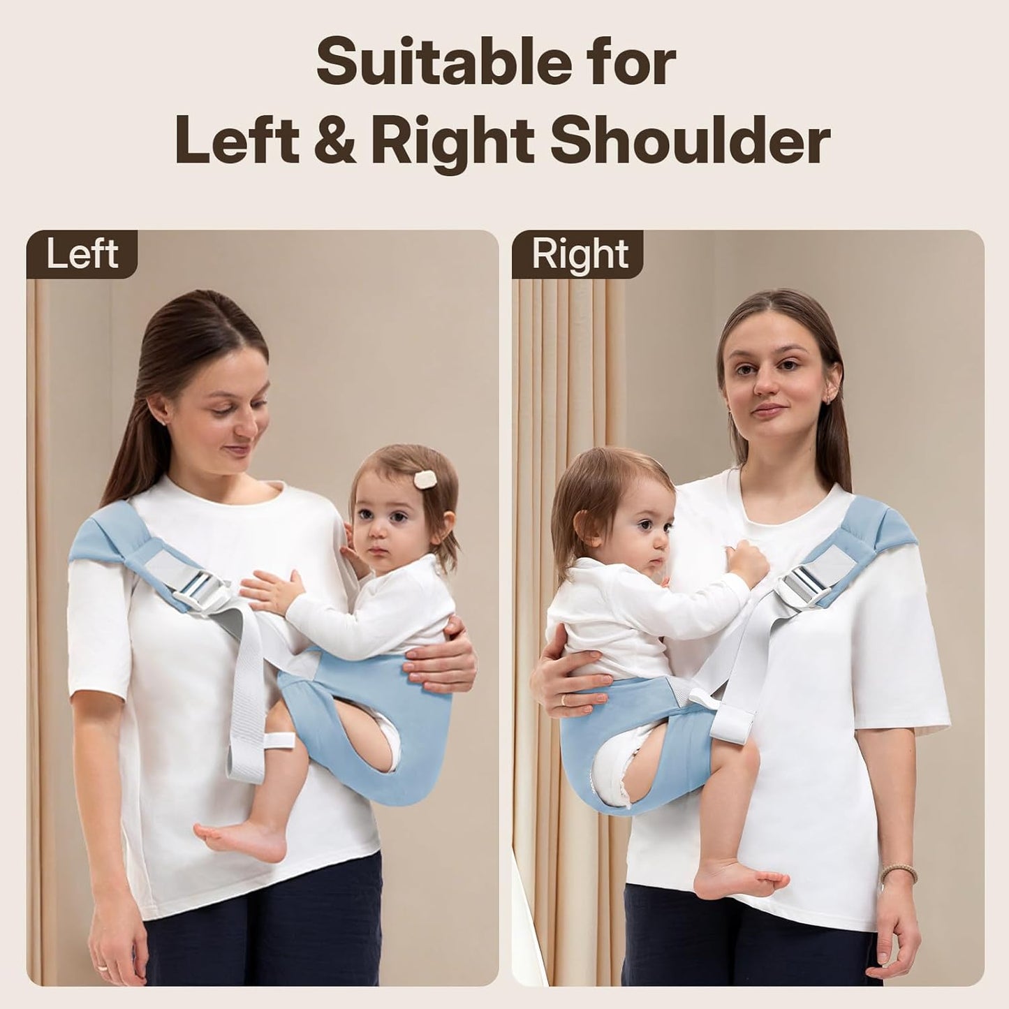 Toddler Carrier for 25-60 lbs,Comfortable&Lightweight Baby Sling Carrier,Adjustable with Left/Right Shoulder Straps,One Size Fits All,Ideal for Shopping and Travel-Blue