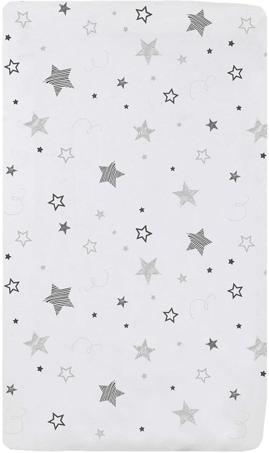 American Baby Company 100% Natural Cotton Fitted Cradle/Bassinet Sheet 36" x 18" - Soft, Breathable & Hypoallergenic Bed Sheet, Super Stars, Neutral for Boys & Girls
