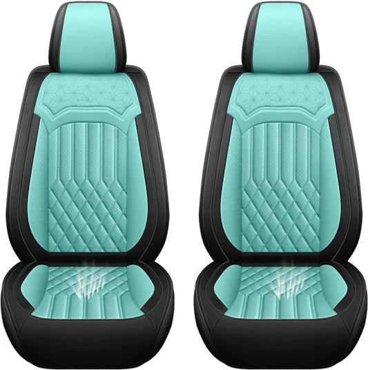 Car Seat Covers for Chevy Impala Limited 2014-2016 napa Leather Seat Covers, Waterproof Non-Slip Car Seat Protectors, Comfortable Seat Cover Adaptive Airbags（Black+Blue, 2 PCS Front）