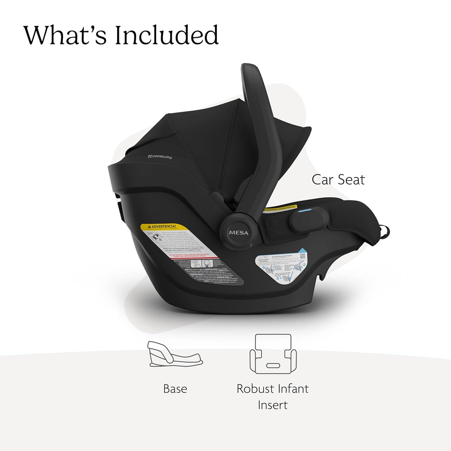 UPPAbaby Mesa V3 Infant Car Seat - Easy Installation + SmartSecure Technology - Attaches to Stroller | Base + Infant Insert Included - Jake (Charcoal)