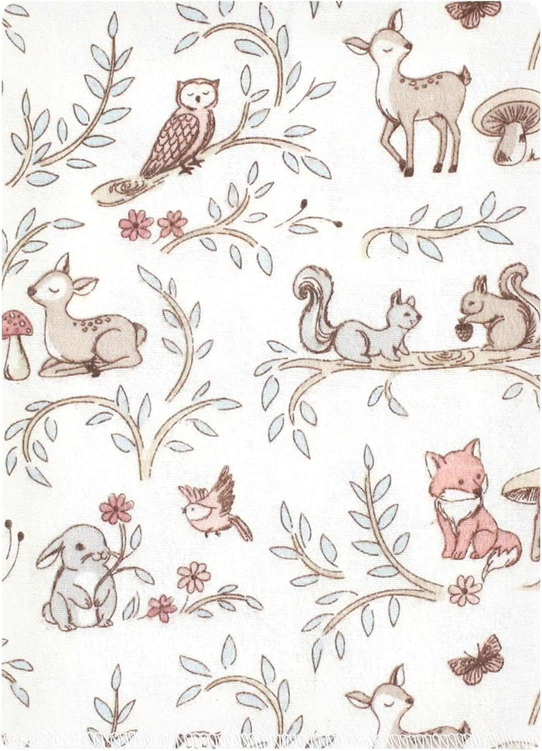 Luvable Friends Hudson Baby Flannel Burp Cloths 12pk, Pink Forest Friends