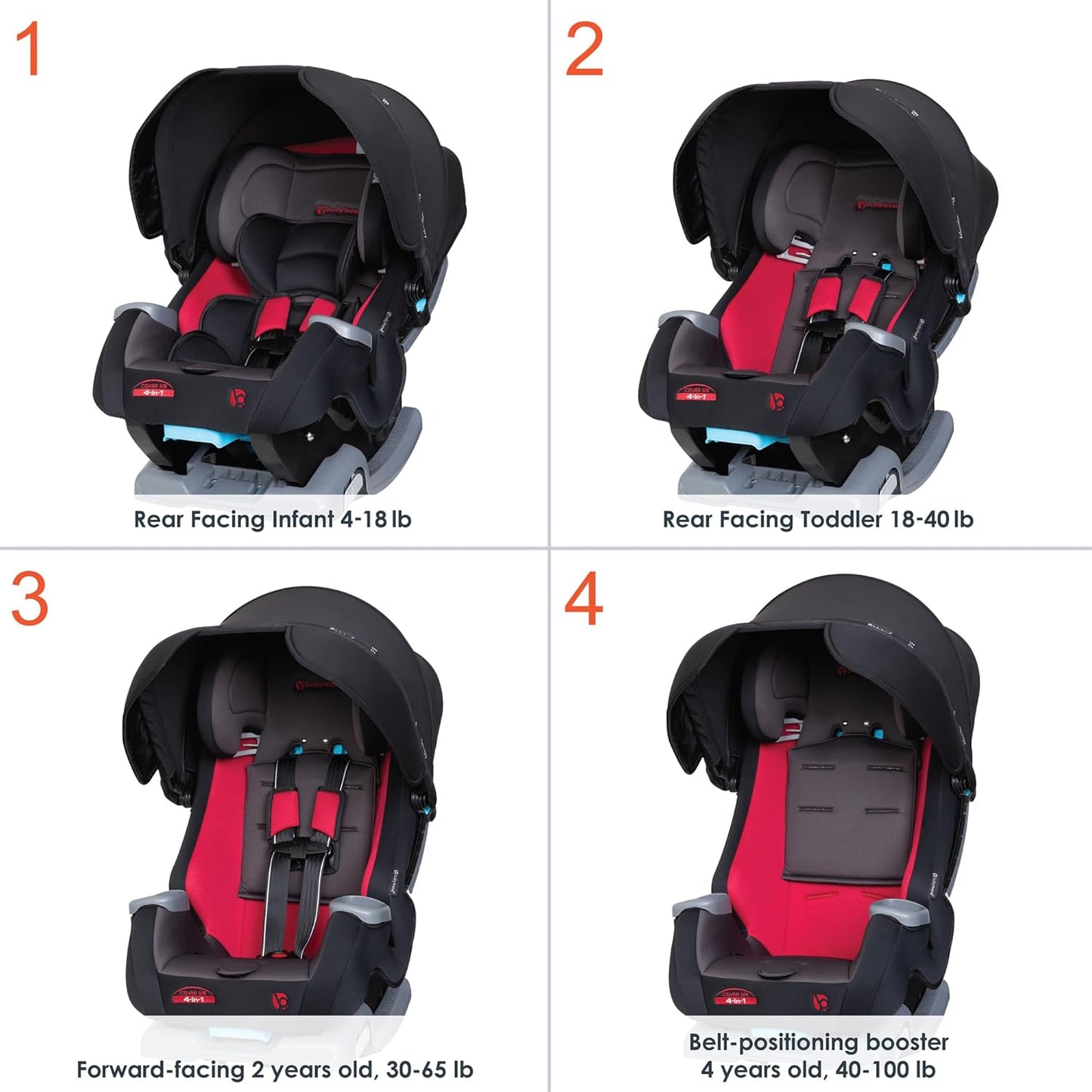 Baby Trend Cover Me™ 4-in-1 Convertible Car Seat, Scooter