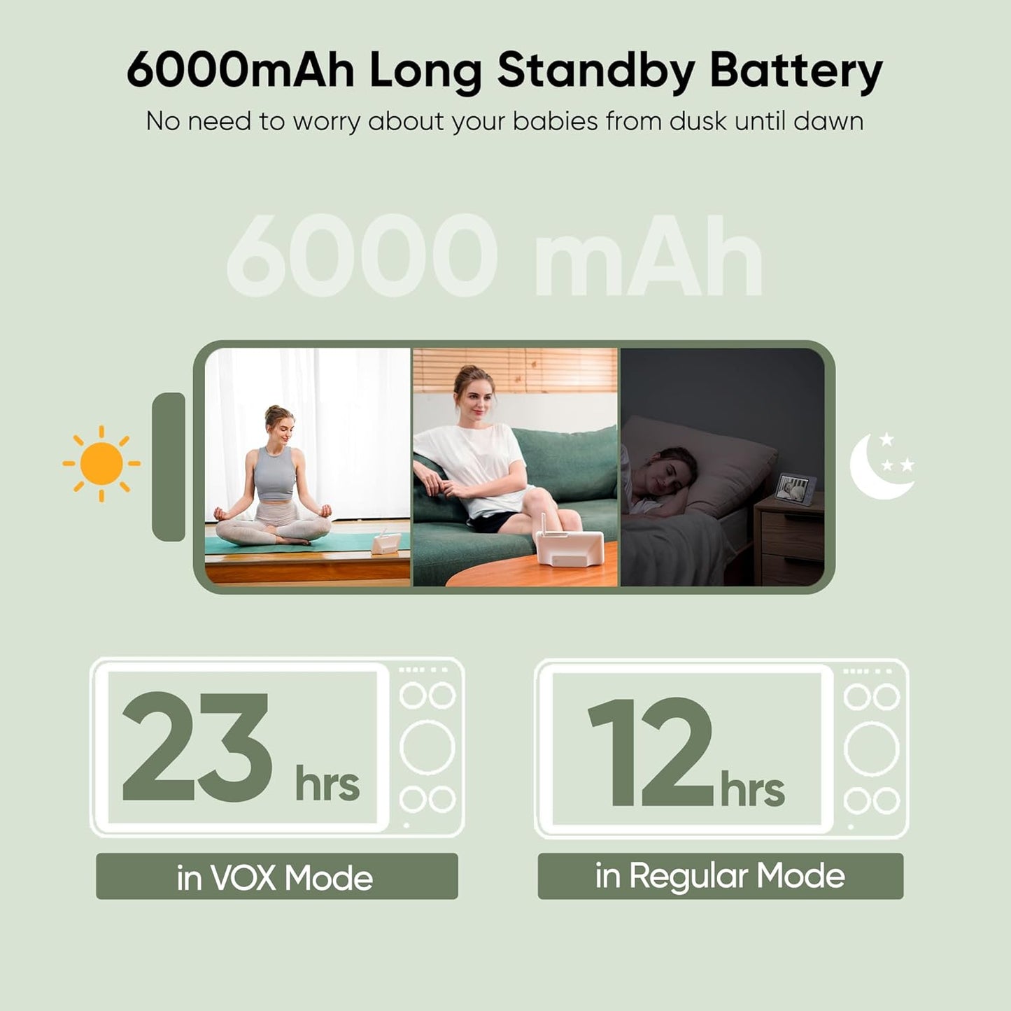 bonoch MegaView Baby Monitor with 2 Cameras, 7" 720P HD Split Screen Baby Monitor No WiFi, Video Monitor with Camera and Audio, 6000mAh, VOX Mode, 2 Way Audio, Remote PTZ, Night Vision