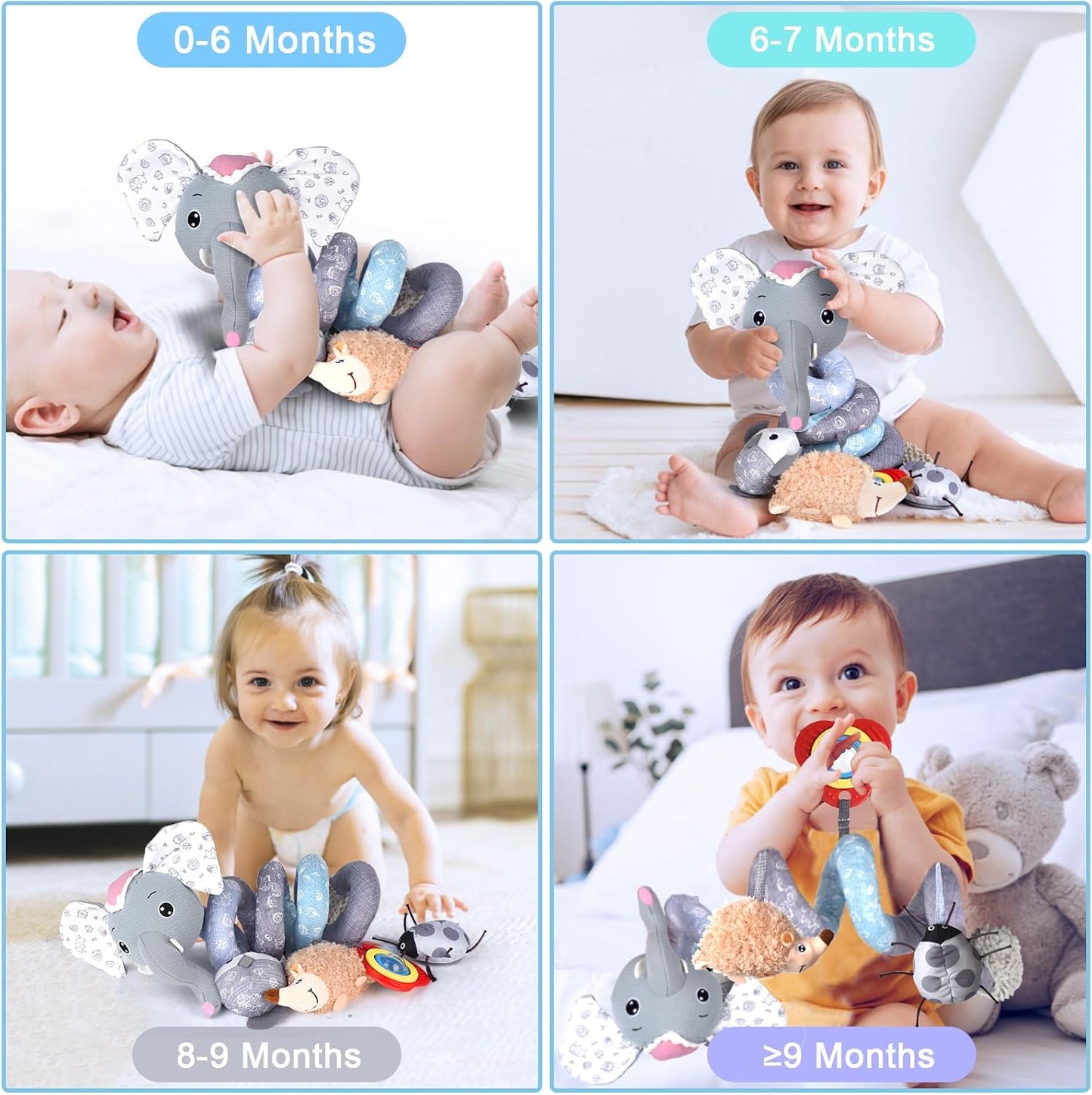 Musical Car Seat Toys Newborn Toys, Stroller Toys Baby Toys 0-6 Months Infant Toys, Baby Toys for Carseat Stroller Crib with Rattles Teether, Baby Toys for 0 3 6 9 12 Boys Girls Enfants