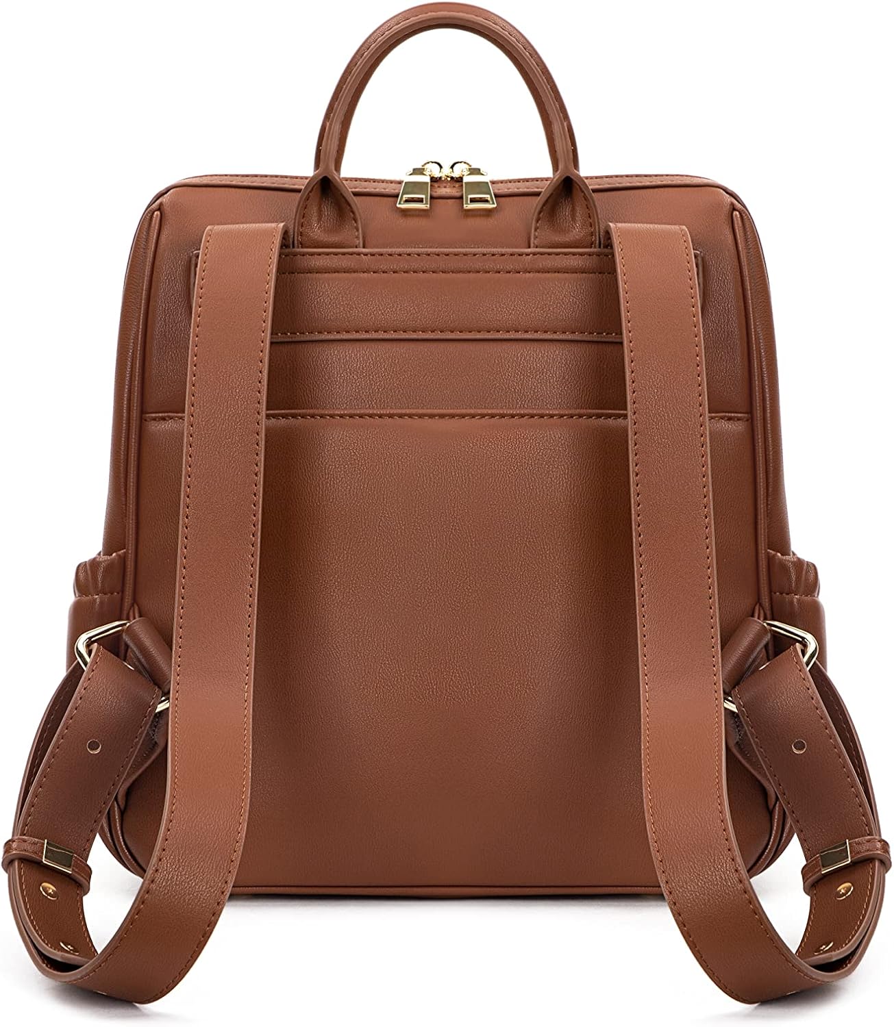 YUUMA Mini Diaper Bag Backpack-Minimalist bag With Premium Vegan Leather Material With 7 Interior and 5 External Pockets (Cinnamon)