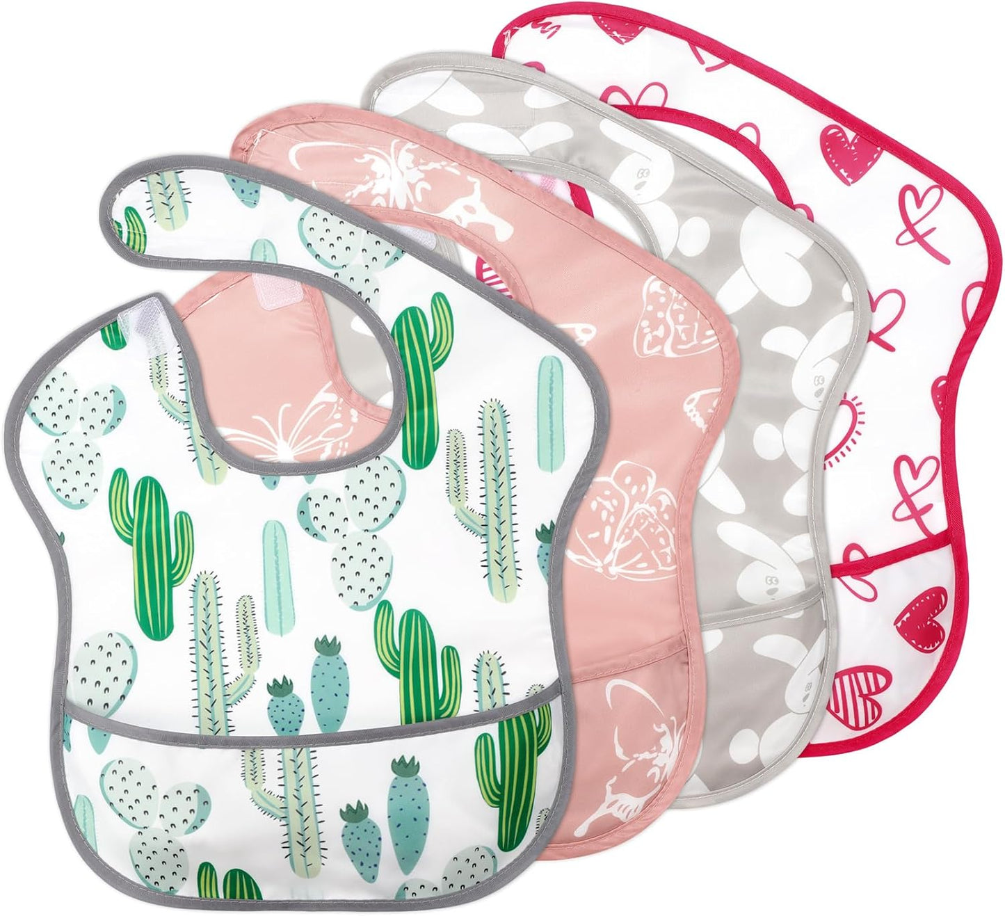 Accmor Baby Bibs, Waterproof Baby Toddler Bibs, Apron Smock Bib for Baby Boys Girls, Essential Must Have for Eating, Feeding