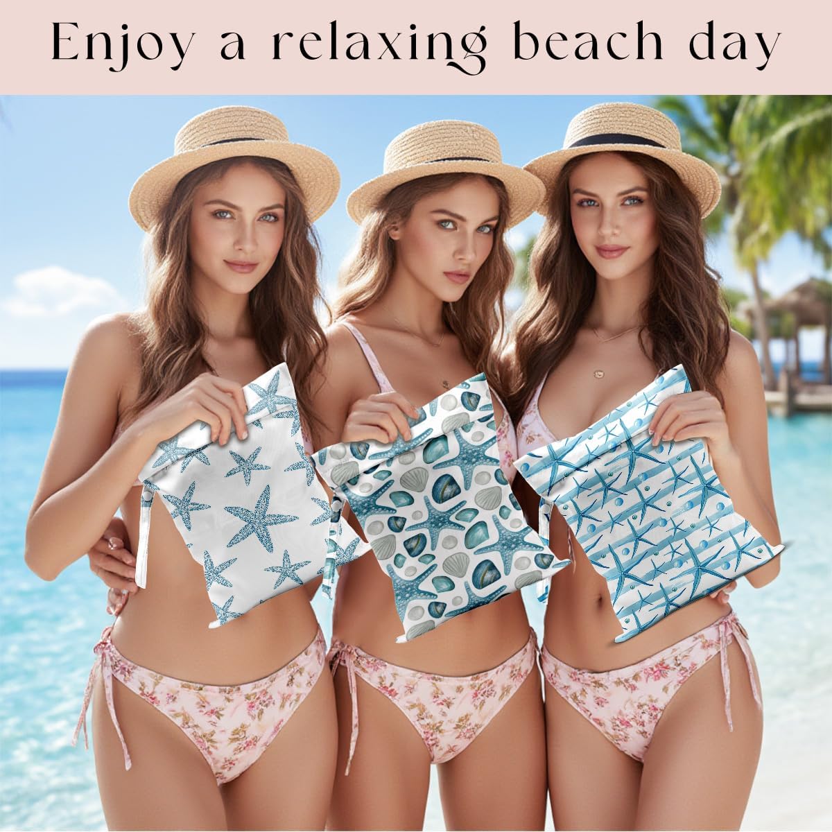 3 Pcs Wet Bag, Wet Dry Bag, Waterproof Bag, Small Laundry Bag, Wet Bag for Pool, Beach, Swimsuit, Makeup Bag, Diapers,Cruise Ship Essentials,Beach Accessories Travel for Women