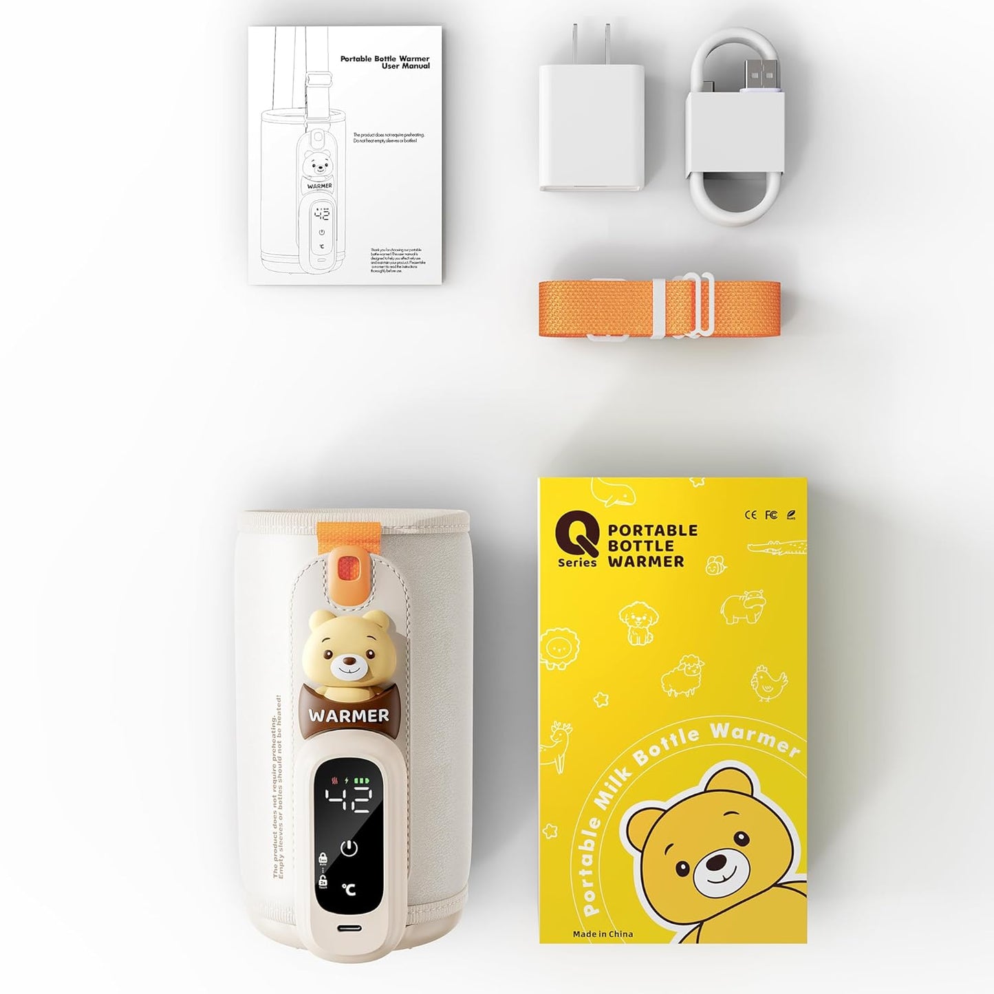 Portable Bottle Warmer for Travel, Baby Bottle Warmer for Breastmilk & Formula, Milk Warmer on The Go, Accurate Temperature Control, Retain Nutrients