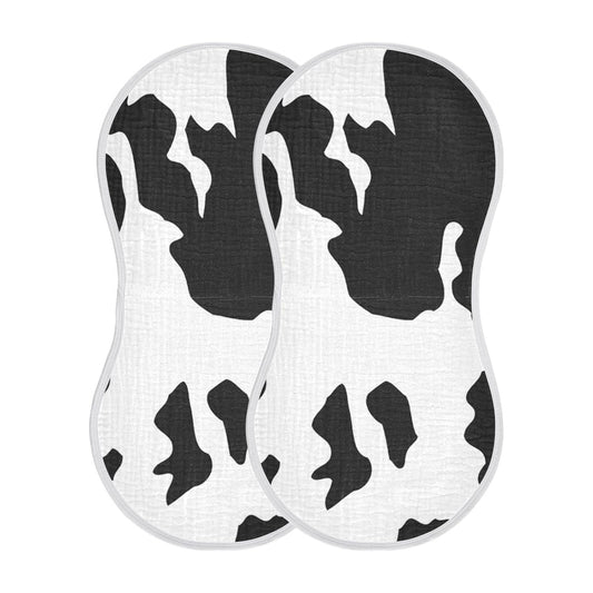 Muslin Baby Burp Cloths Set of 1, Soft Absorbent Animal Cow Print Muslin Washcloths, Bibs, Face Towel for Newborn Boys Girls, 22 x 11 Inch