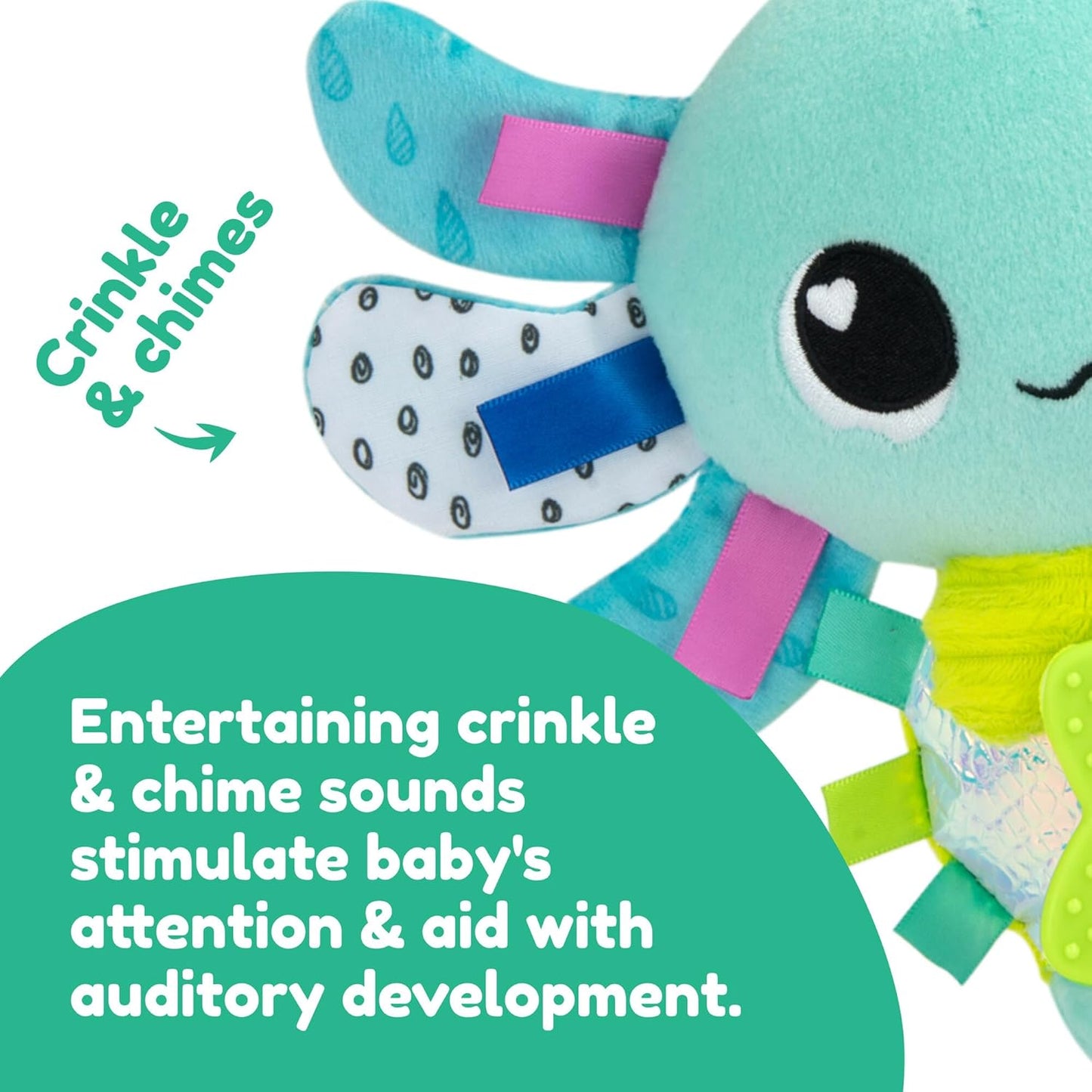 Lamaze Clip On Car Seat and Stroller Toy - Alise The Axolotl - Crinkle Car Seat Toys and Stroller Toys - Sensory Toys for Babies - Baby Gifts and Toddler Stocking Stuffers - Ages 0 Months and Up