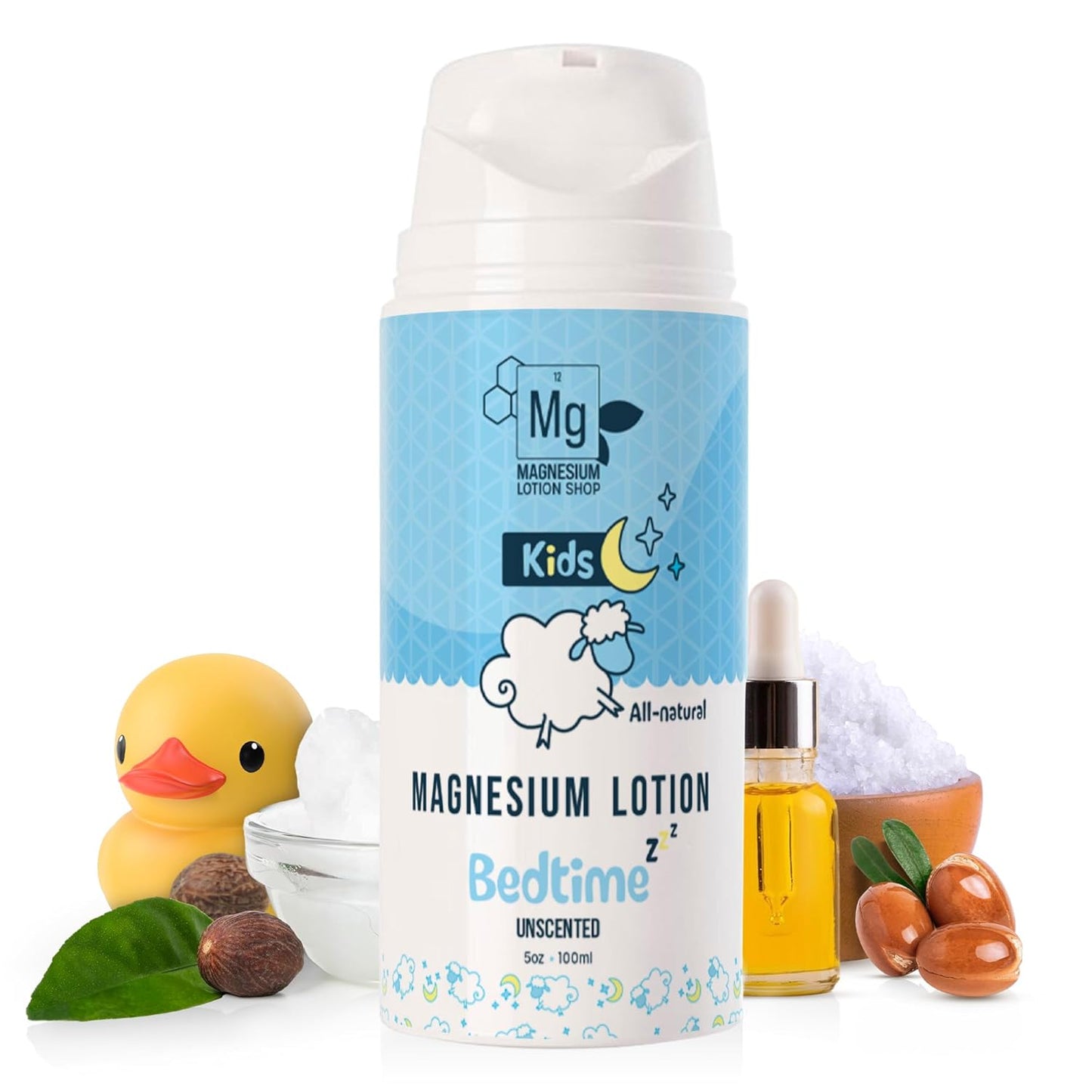 Unscented Magnesium Lotion for Kids | Each 5oz Bottle is Proudly Made in America | 250mg in each Teaspoon | We use Natural Shea Butter in Our Paraben-Free Magnesium Lotion for Sleep