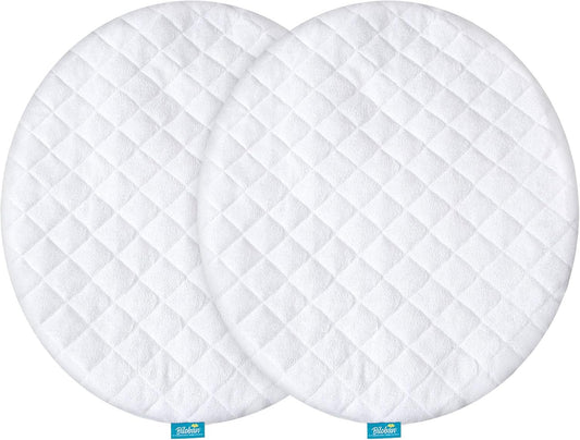 Waterproof Bassinet Mattress Pad Cover Compatible with Fisher Price On The Go Baby Dome, 2 Pack, Ultra Soft Surface, Breathable and Easy Care