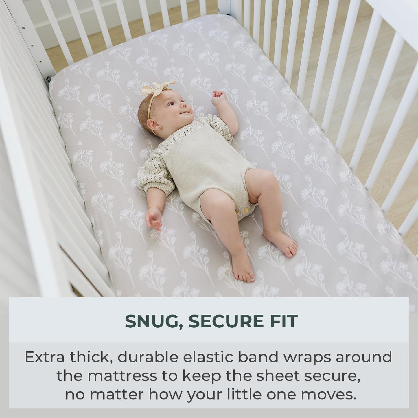 Pobibaby - 2 Pack PremiAum Fitted Baby Girl Crib Sheets for Standard Mattress - Ultra-Soft Jersey Knit, Safe and Snug, and Stylish Floral Crib Sheet (Wildflower)