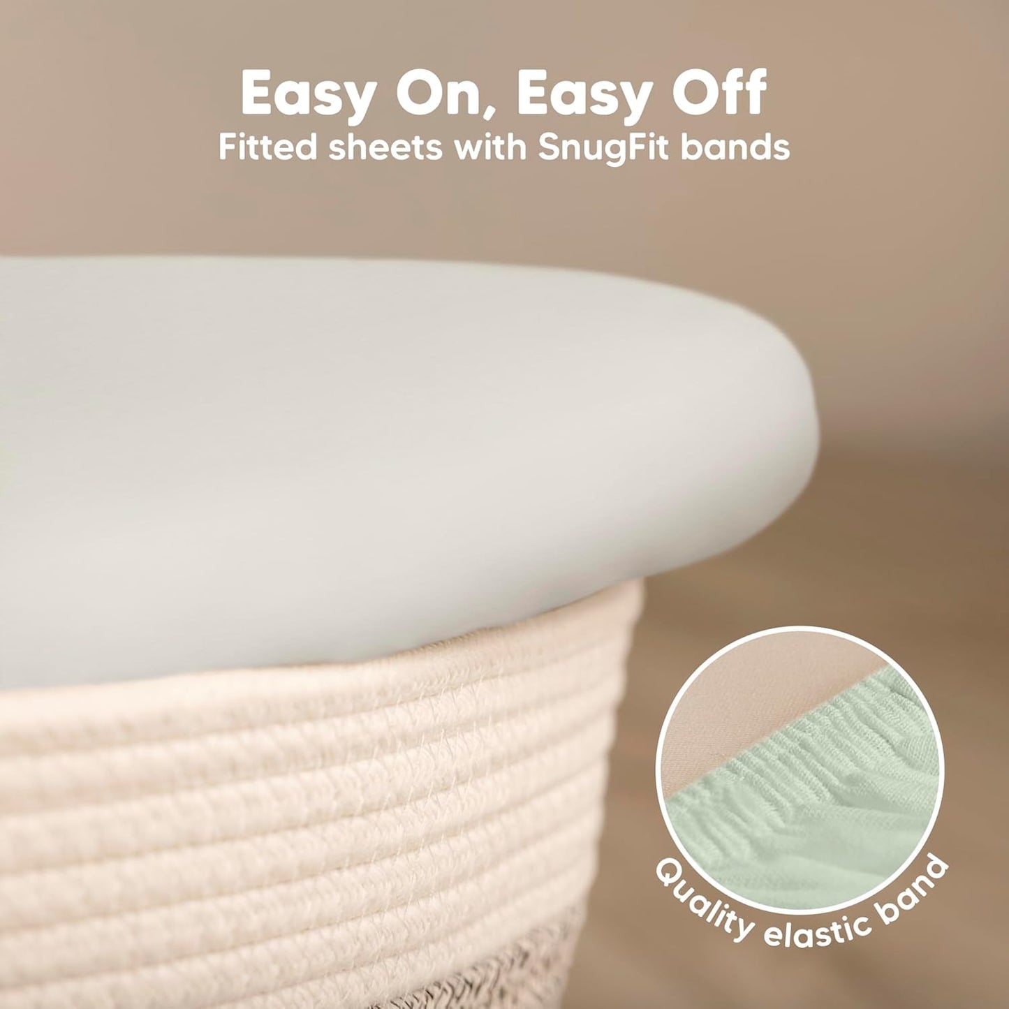 2-Pack Baby Bassinet Sheets Girl, Boy - 33x17 Viscose Derived from Bamboo Bedside Mattress Fitted Bassinet Sheets, Compatible with Halo Bassinest Swivel Sleeper, Baby Delight, Graco (Sage)