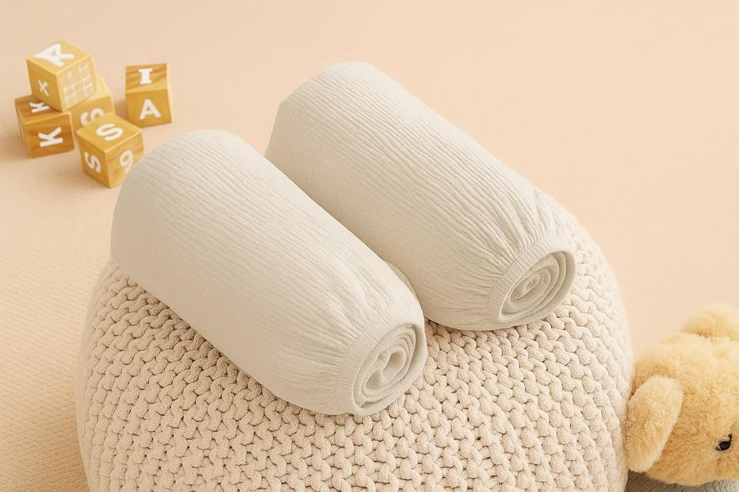 Muslin Bassinet Sheets 33x17 Inches White Bassinet Sheets Rectangle/Oval 2 Pack, Soft Fitted Bassinet Mattress Cover, Safe for Boy or Girl, Breathable Muslin, Easy Fit, No More Loose, Unsafe Sheets