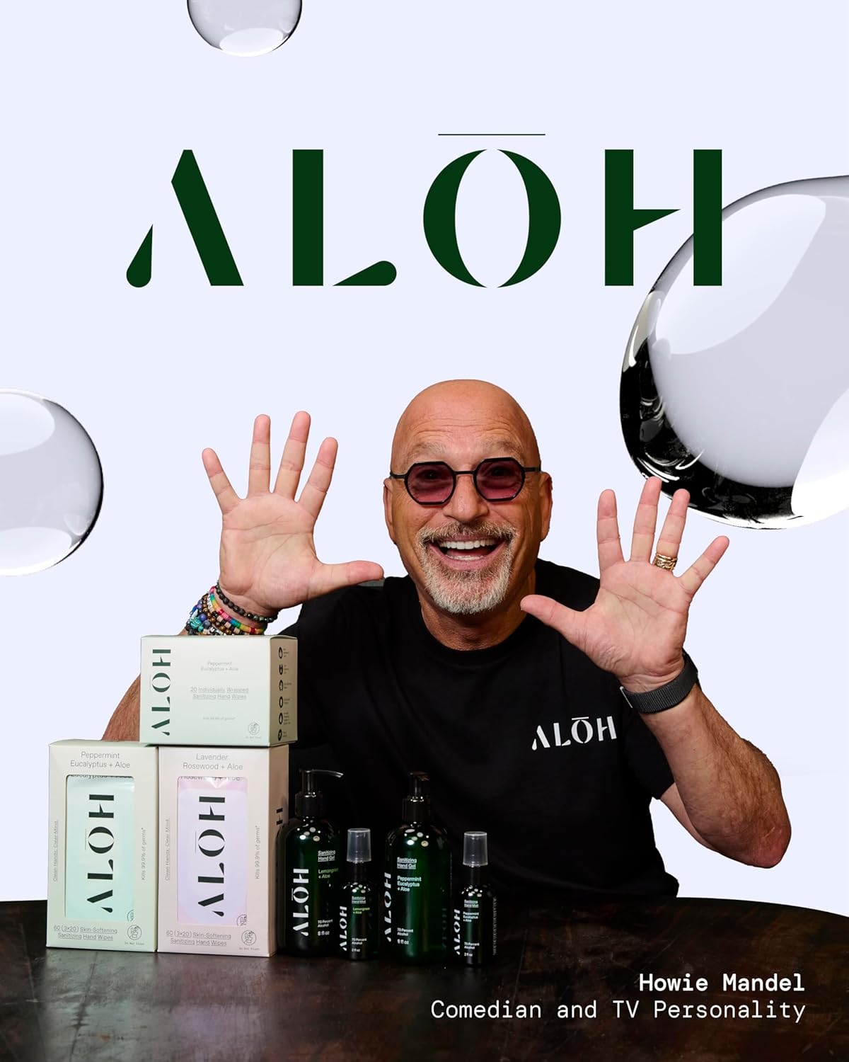 ALŌH Peppermint Eucalyptus Sanitizing Hand Wipes - Clean Hands, Clear Mind On The Go Sanitizer for Kids and Adults - Travel Size 6 packs of 20ct Wipe (120 Wipes)