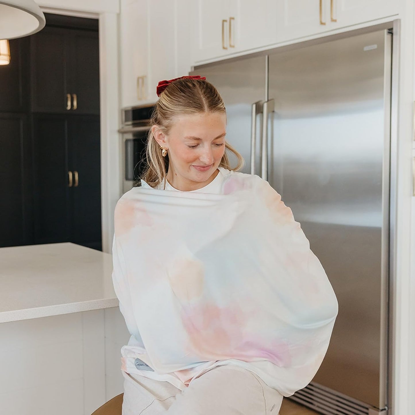 Baby Car Seat Cover Canopy and Nursing Cover Multi-Use Stretchy 5 in 1 Gift "Nova" by Copper Pearl