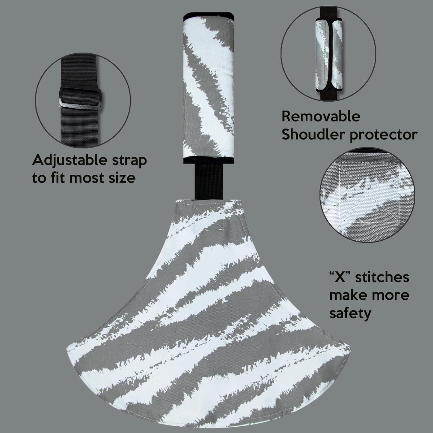 Baby Sling Shoulder Carrier,Ultimate Comfort Side Baby Carrier for Newborn to Toddler/Infants (7lbs-44lbs)(Grey White)