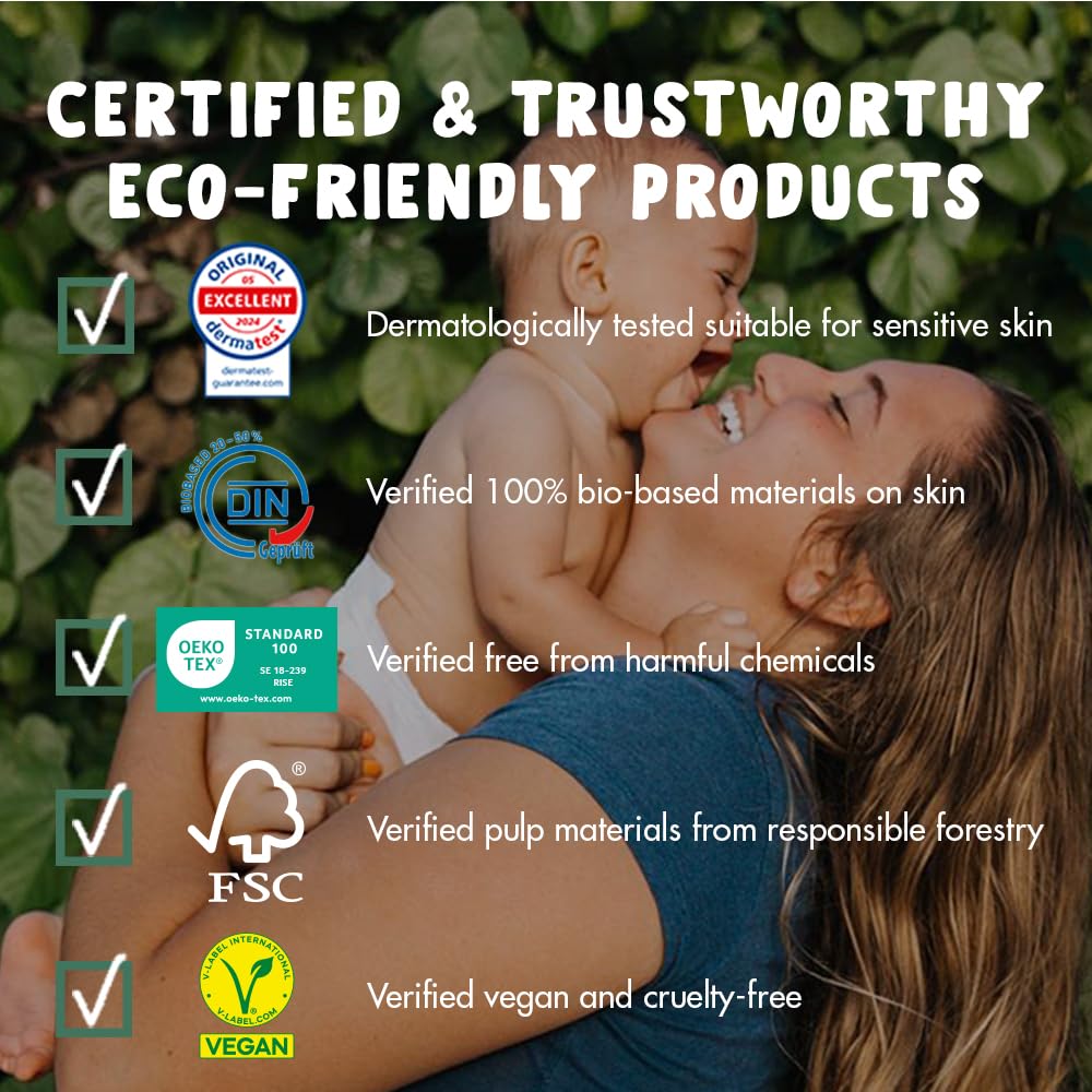 Eco by Naty Eco-Friendly Baby Diapers - 100% Plant-Based Materials on Skin, Soft, for Sensitive Skin & Super Absorbent (Size 4, 88 Count)