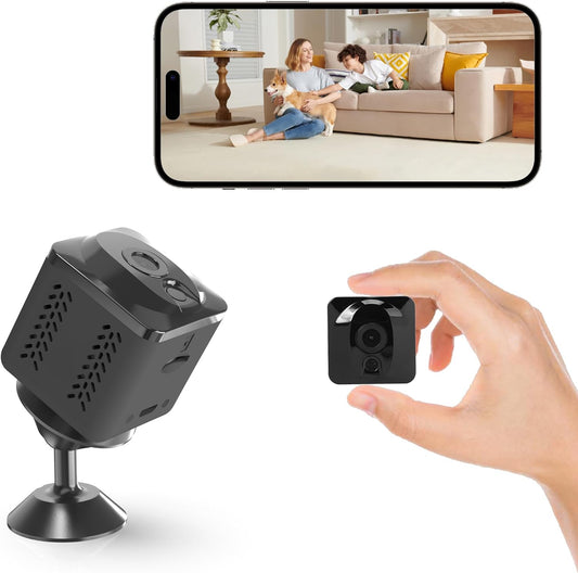 ZHENHAN Mini Security Camera, Nanny Cam for Home with Night Vision, WiFi Wireless Indoor Camera,Pet/Baby Monitor, Remote Viewing Motion Detection, Cloud & SD Card Storage, 24/7 Monitoring