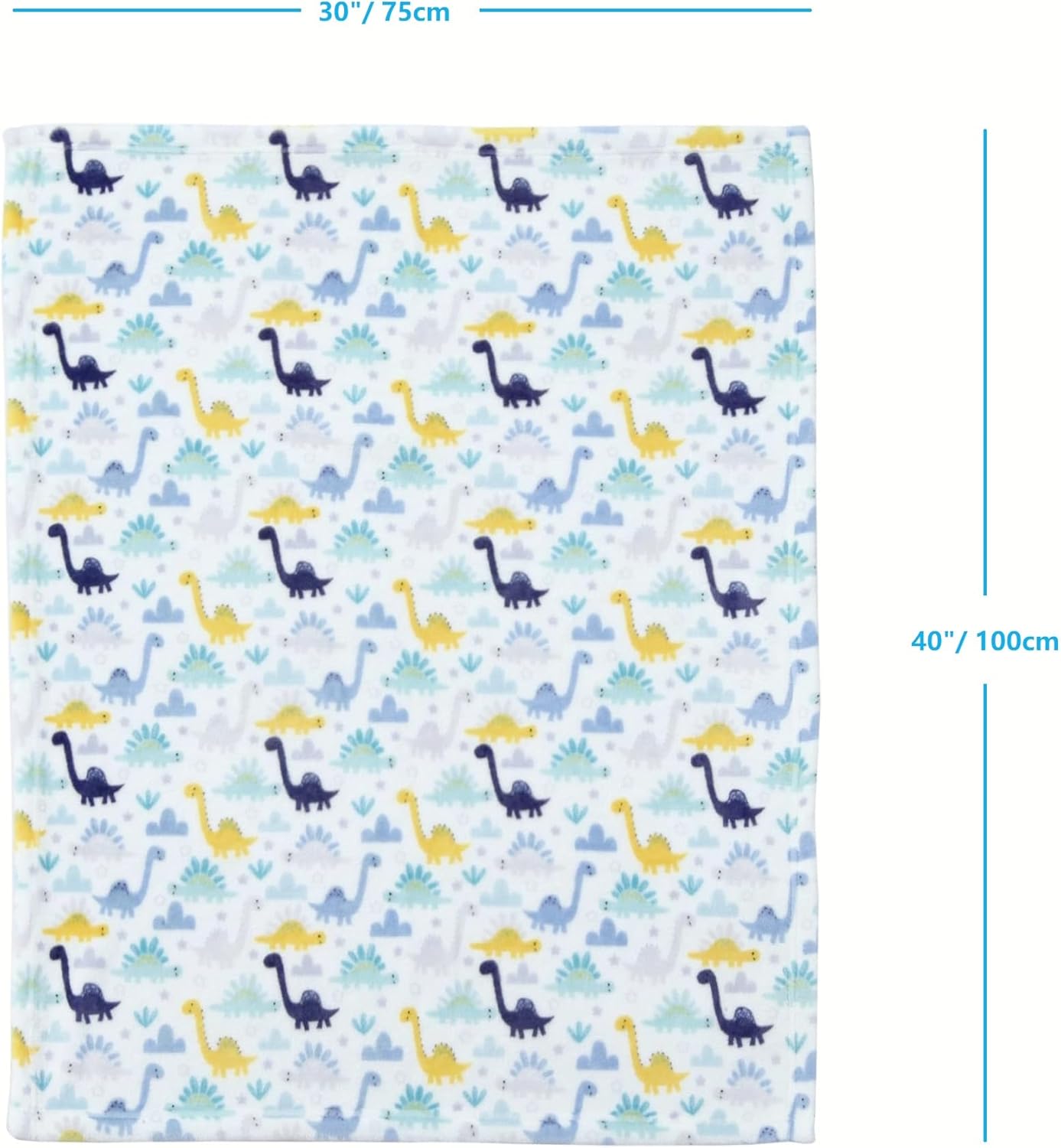 CREVENT 30''X40'' Cozy Fluffy Warm Fleece Baby Crib Blanket for Boys Infant Toddler Crib Cot Stroller (Dinosaur)