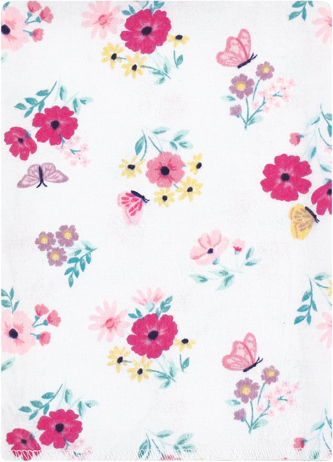 Luvable Friends Hudson Baby Flannel Burp Cloths 12pk, Pink Butterfly Meadow