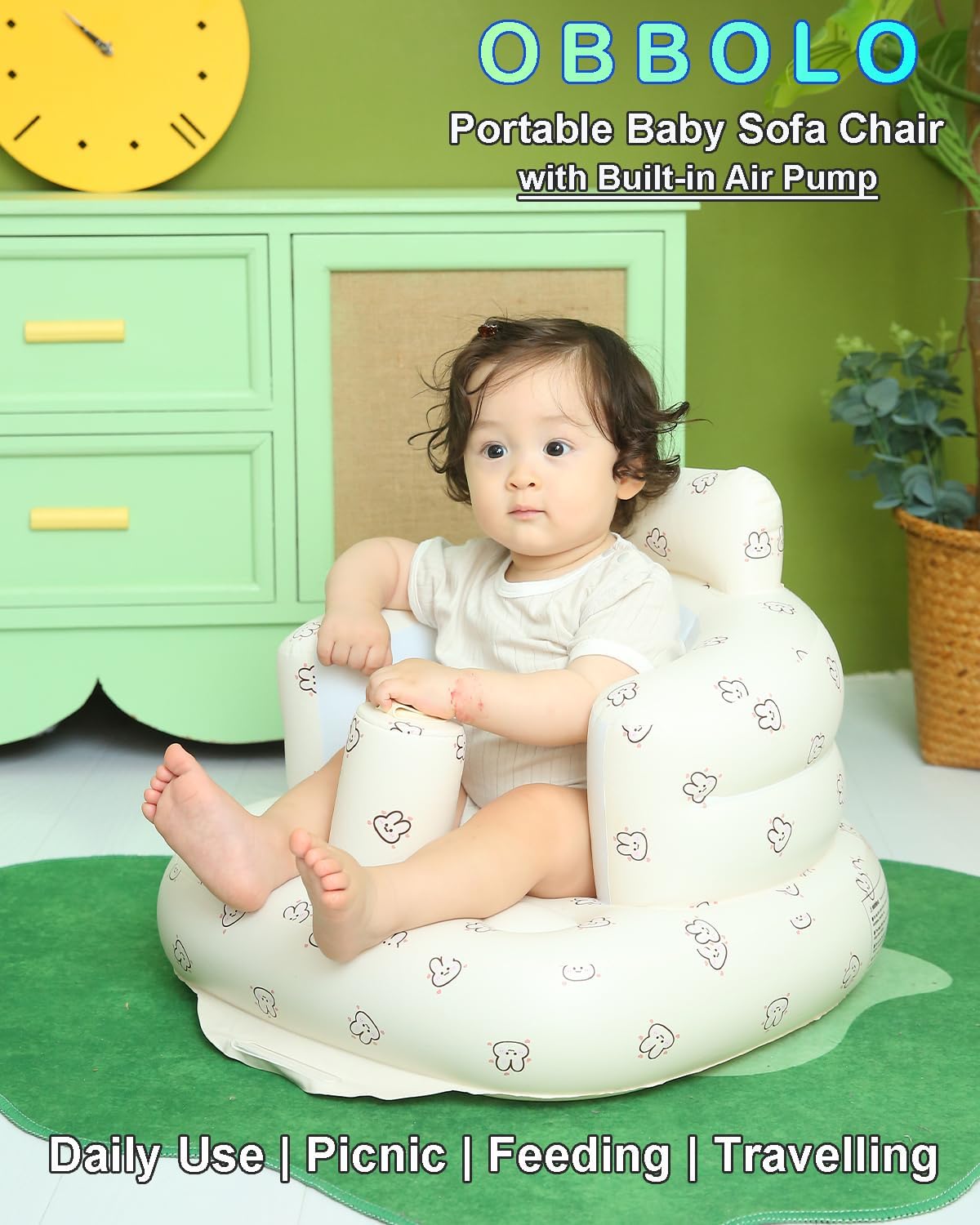 Inflatable Baby Seat for Babies 3 Months and Up,Inflatable Baby Chair,Blow Up Baby Chair,Baby Seats for Infants for Sitting Up