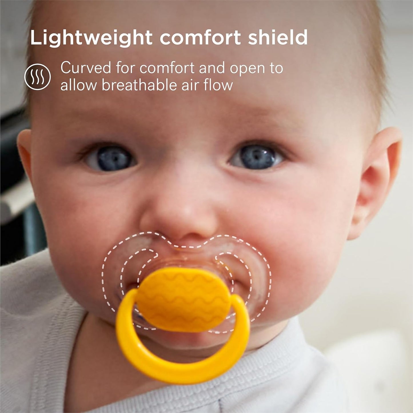Smilo Baby Pacifier with Orthodontic Design for Healthy Dental Development - Stage 1 for Babies 0-3 Months - Pack of 3X 100% Silicone Newborn Pacifiers BPA Free - Aqua Blue