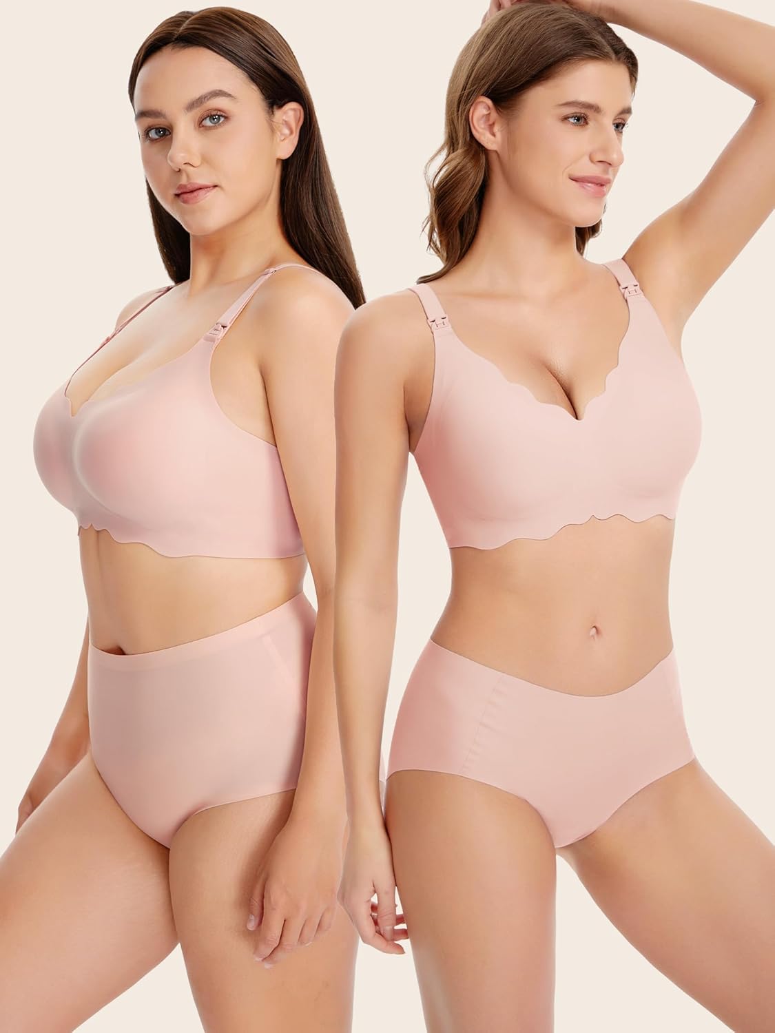 Angelhood Nursing Bras for Breastfeeding Ultra Comfort Seamless Maternity Bra Wireless Pregnancy Bralette with Bra Extender