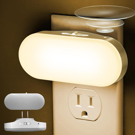 DORESshop Night Lights Plug into Wall, [2 Pack] 1W 3000K Led Night Light with Dusk to Dawn Sensor, Dimmable Night Light from 0LM to 100LM for Bathroom Hallway Bedroom Kids Room Stairway