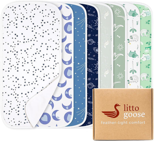 Premium 8-Pack Waterproof Baby Burp Cloths, Extra Large 13"X26" Soft Absorbent Burping Clothes for Newborns and Infants, Baby Shower Boys Girls