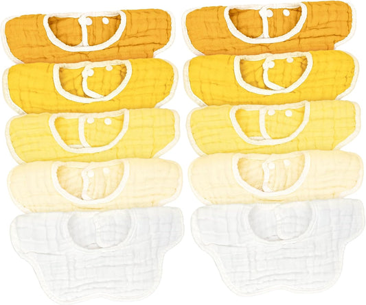 Baby Bibs Muslin Bibs for Baby Girl Boy for Drooling and Teething 10 Pack